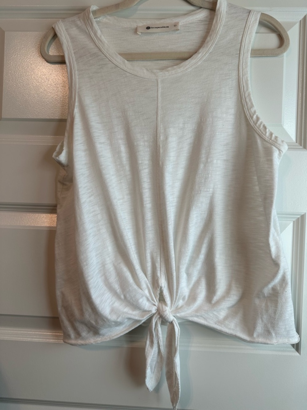 The Impeccable Pig White Tie-Front Tank - Picture 12 of 15